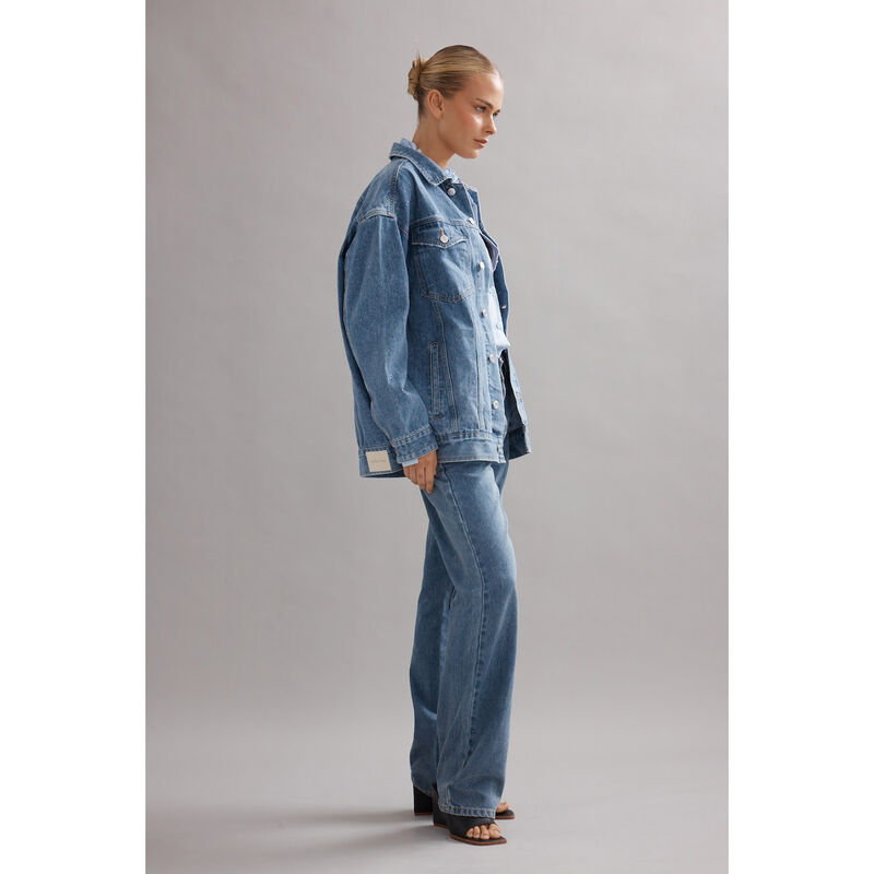 Caitlin Crisp Oversized Denim Jacket image number 3